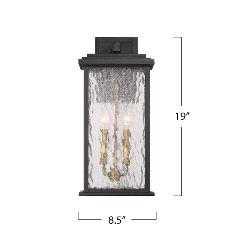 Artcraft Estate 2-Light Outdoor Wall Sconce - Black with Brass Accent