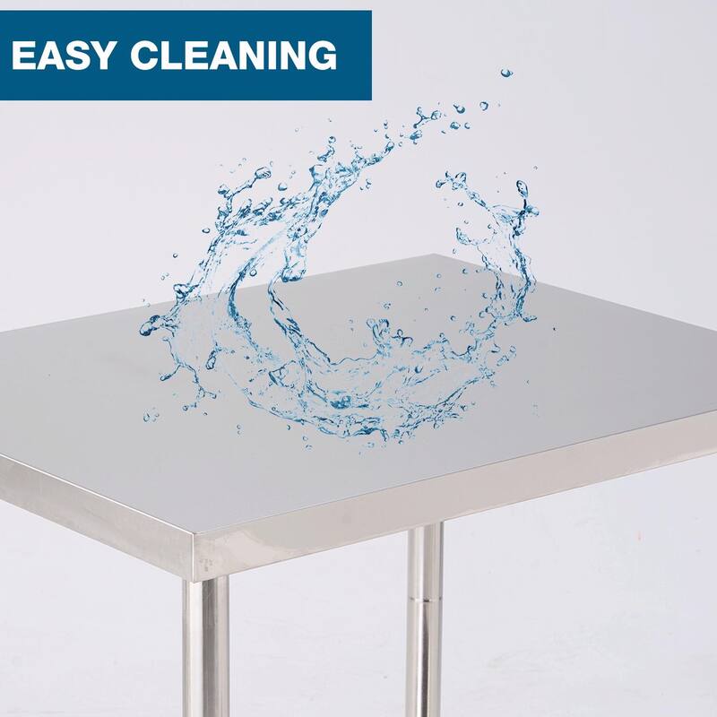 Stainless Steel Work Table - Commercial Table with Wheels & Shelf
