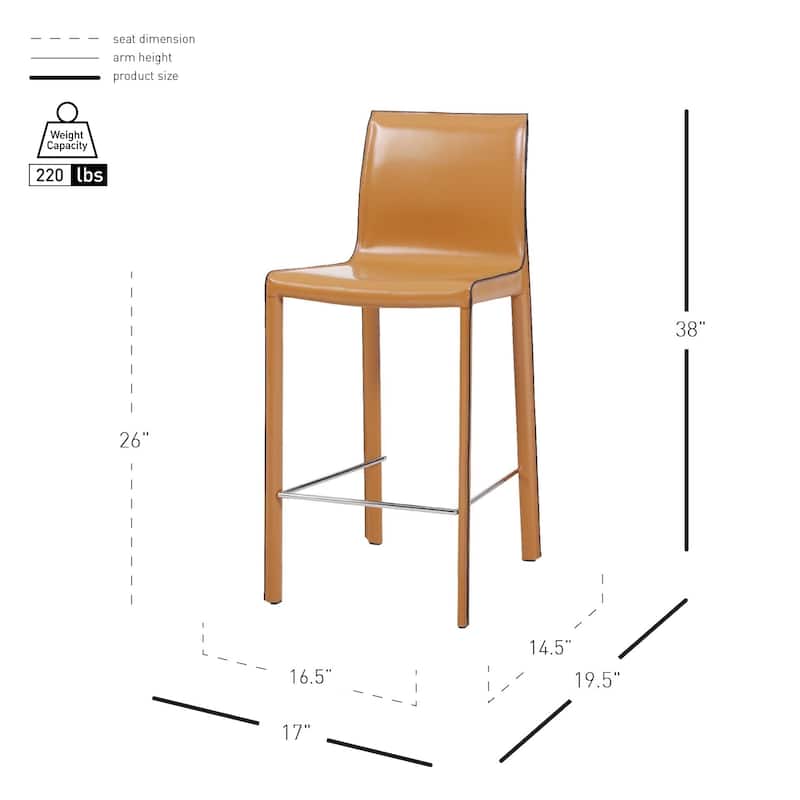 NPD Furniture Gervin Recycled Leather Counter Stool (Set of 2)