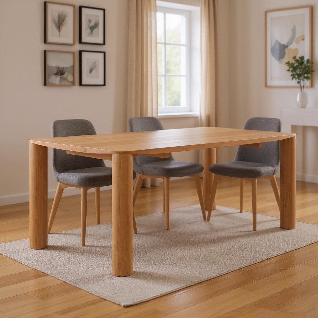 HomeRoots 79" Natural Solid Wood Dining Table - 79.00 in. x 29.50 in. x 40.00 in.