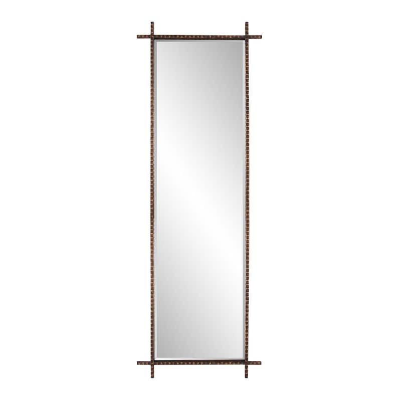 Allan Andrews Rectangular Dressing Mirror with Rebar Textured Iron Frame - 70"H x 24"W
