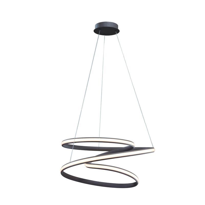 4-Light Dimmable Satin Coffee LED Chandelier With White Acrylic Diffusers