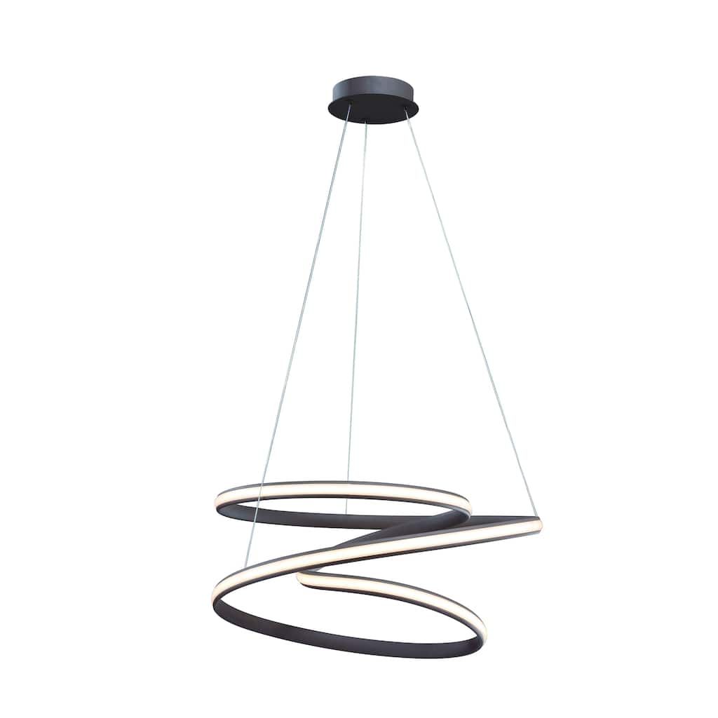 4-Light Dimmable Satin Coffee LED Chandelier With White Acrylic Diffusers