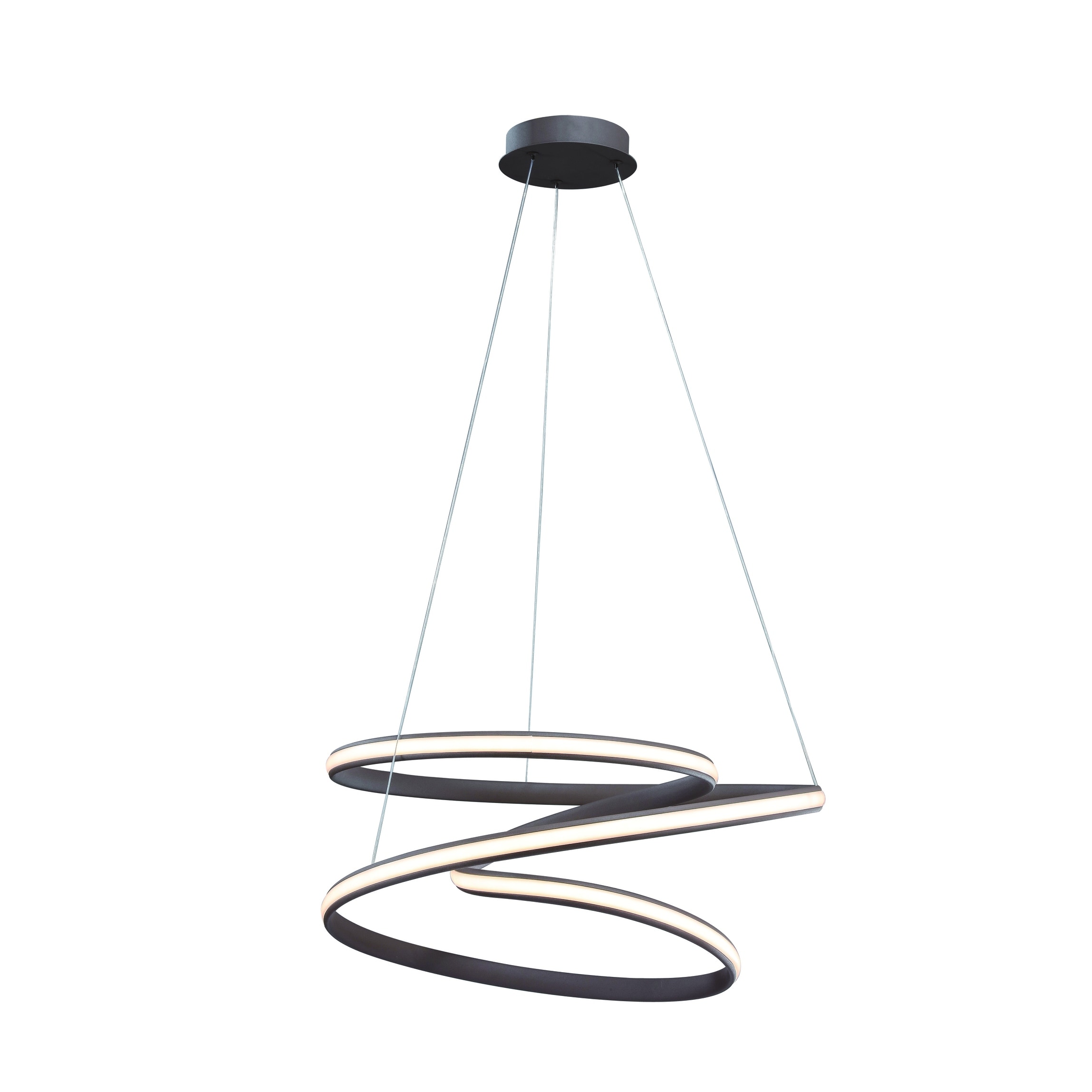 Transitional 4-Light Dimmable Satin Coffee LED Chandelier - N/A