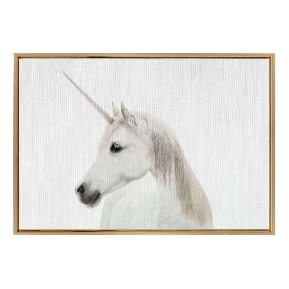 Kate and Laurel Sylvie Unicorn Framed Canvas by Simon Te Tai
