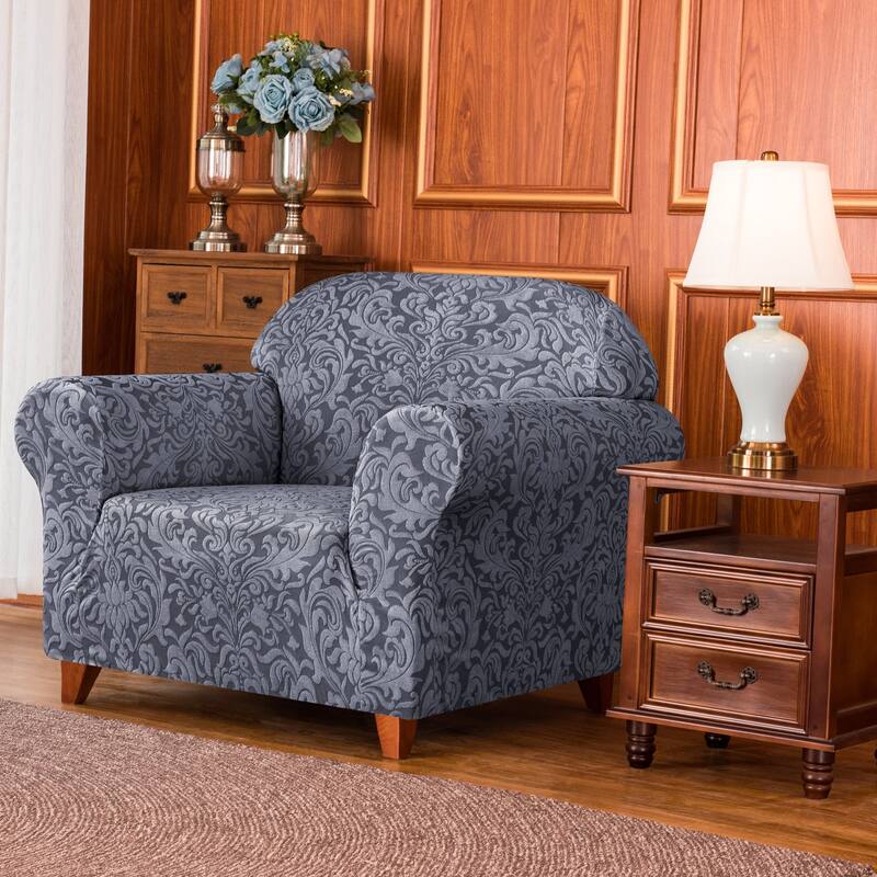 Subrtex 1 Piece Armchair Slipcover Jacquard Damask Spandex Furniture Protector
