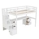 preview thumbnail 9 of 32, Twin Size Loft Bed Frame with Built-in Desk and Double Storage Drawers