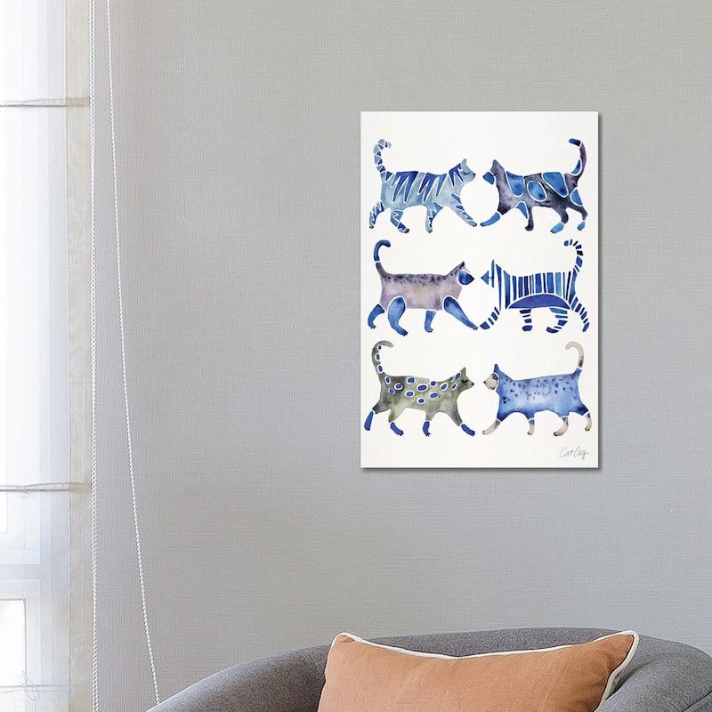 iCanvas "Blue Cat Collection" by Cat Coquillette Canvas Print - 26x18x1.5