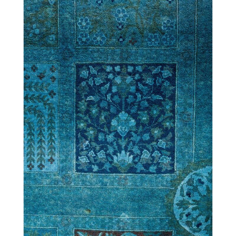 Fine Vibrance One-of-a-Kind Hand-Knotted Area Rug - Blue, 8' 1" x 8' 3" - 8' 1" x 8' 3"