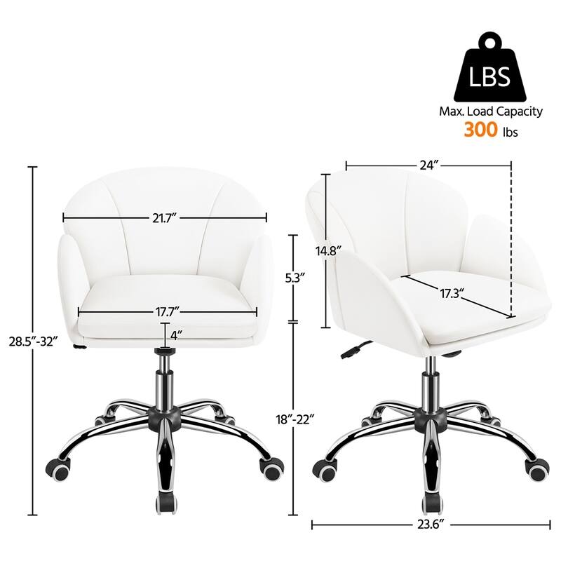 Yaheetech Modern Swivel Rolling Desk Chair Makeup Vanity Chair for Home Office
