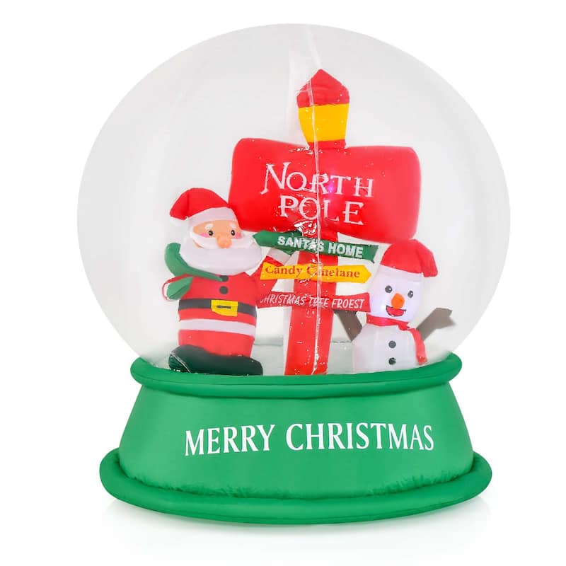 4 FT Christmas Inflatable Santa Snow Globe Light Up Crystal Ball - Multi
