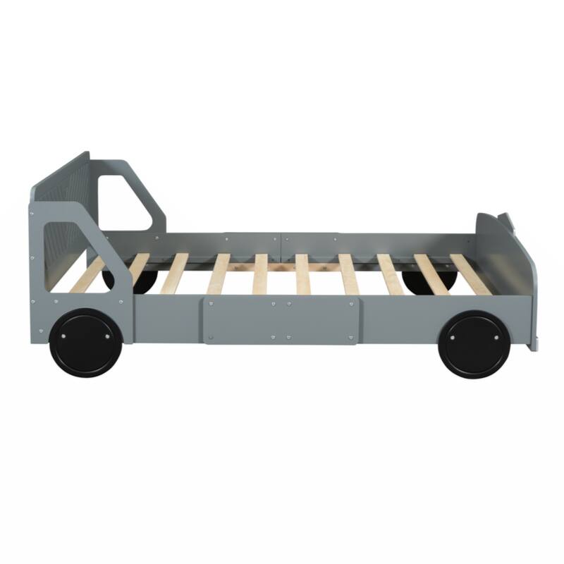 Full Size Car-Shaped Platform Bed with Wheels