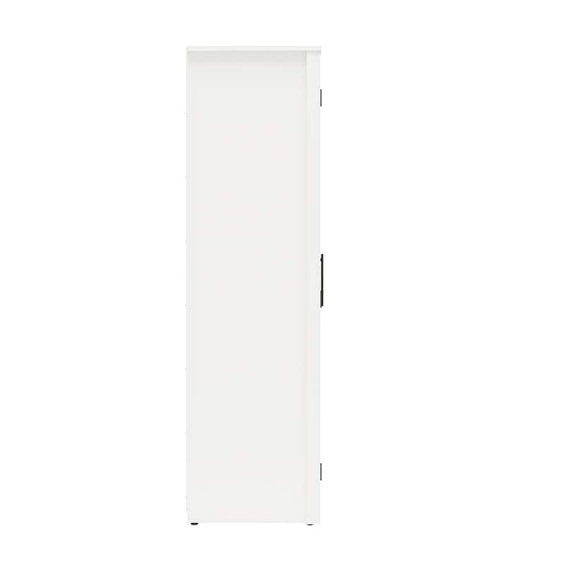 Roomfitters Lulu Modern Curio Cabinet with Glass Pane Doors and Adjustable Shelves, White Oak