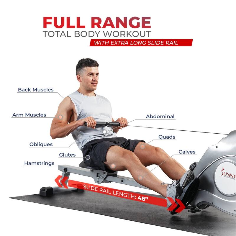 Sunny Health & Fitness SFRW5515 Rowing Machine Rower On