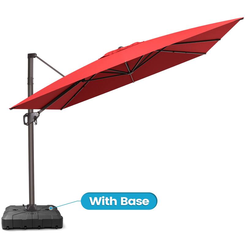 Crestlive Products Outdoor 10ft Patio Cantilever Offset Umbrella with Base