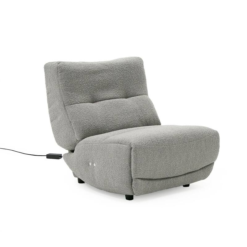 Divani Casa Basil Modern Grey Fabric Small Electric Recliner Chair