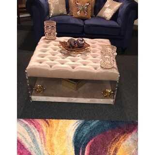 Massimo tufted velvet square ottoman clearance
