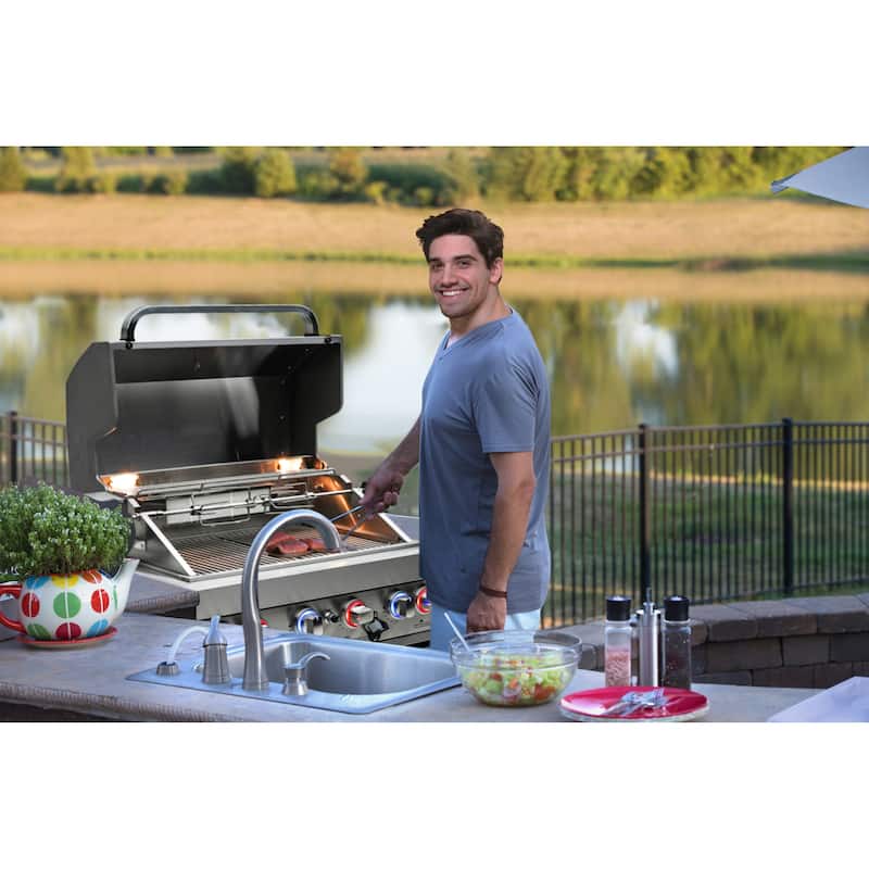 Mont Alpi MABi805 44-Inch 6-Burner 87000 BTU Built-In Liquid Propane / Natural Gas Stainless Steel Outdoor Kitchen Gas Grill