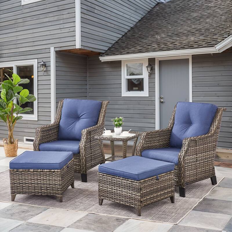 Gymojoy Outdoor Wicker Furniture Set with Cushions All-Weather PE Rattan