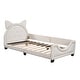 preview thumbnail 7 of 9, Twin Size Upholstered Daybed with Playful Carton Ears Shaped Headboard, White - Sturdy Wooden Frame, Comfortable Padding