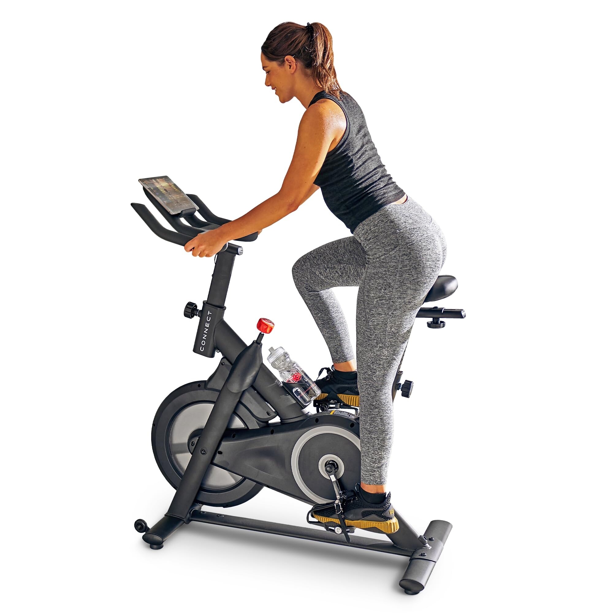 Smart Connect Fitness Bike Easy Storage Small Spaces Cushioned Seat HIIT Top Instructors 32 Resistance Levels Bluetooth Bed Bath Beyond 40334445