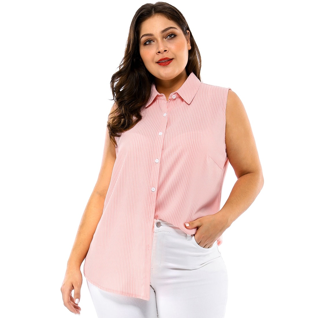 women's plus size sleeveless shirts