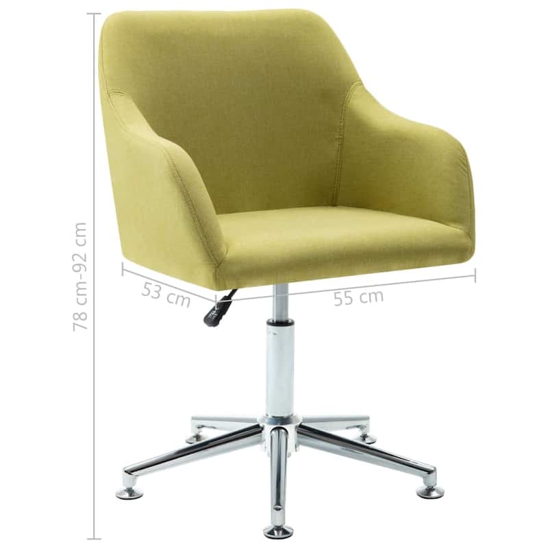 vidaXL Dining Chair 360 Degrees Swivel Accent Desk Chair with Arms Fabric - 21.7" x 20.9" x (30.7"-36.2")