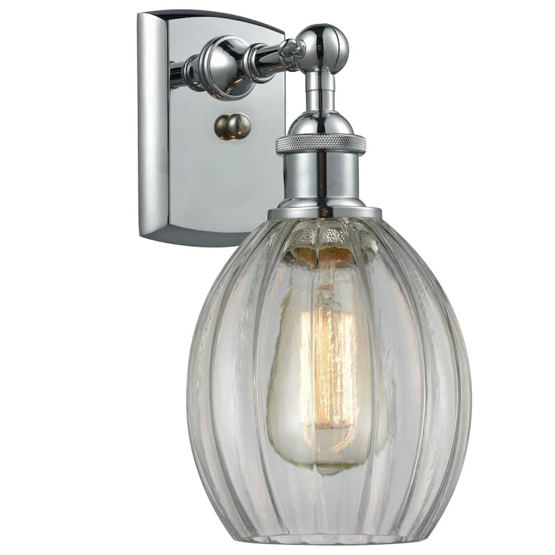 Innovations Lighting Eaton 12" Tall Bathroom Sconce - Polished Chrome / Clear Fluted