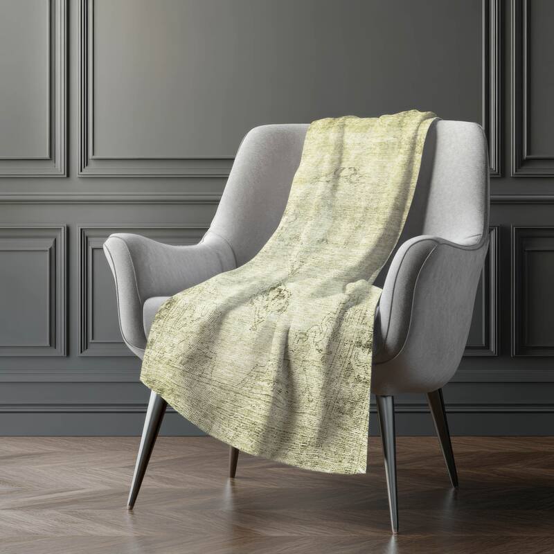 Premium Machine Washable Vintage Traditional Sherpa Throw Blanket