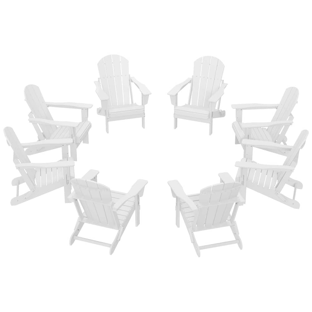 Laguna Hdpe All Weather Outdoor Patio Foldable Adirondack Chairs (Set Of 8)