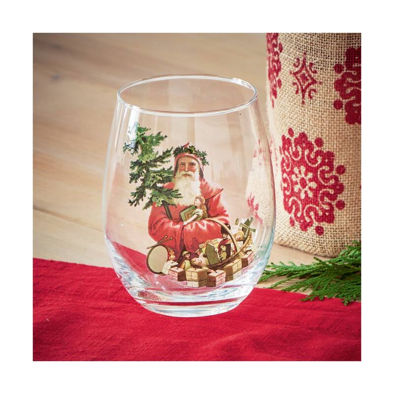 So This Is Christmas Stemless Wine Glass 18oz Multicolor Dishwasher Safe Drinkware 475in H x 3in L x 3in W