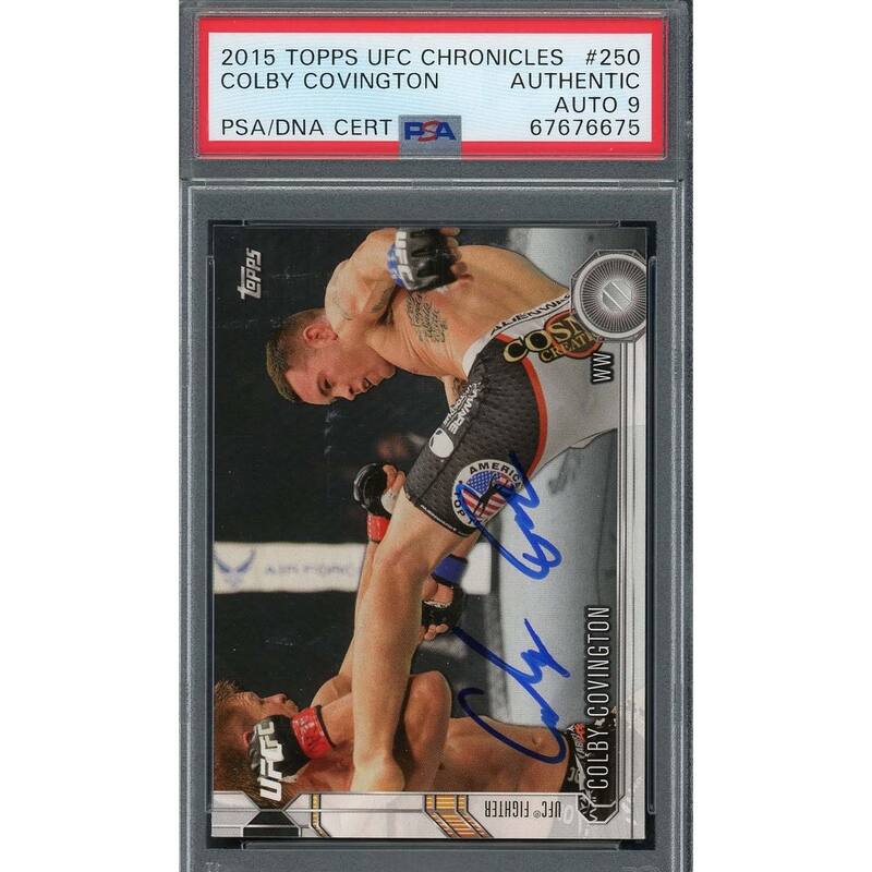 Colby Covington 2015 Topps UFC Chronicles Signed Rookie Card #250 Auto PSA 9 - 8'6" x 11'6"