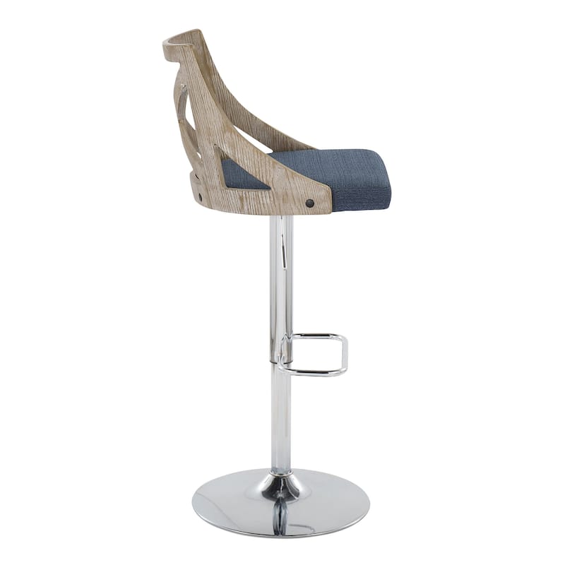 The Gray Barn Charlotte Adjustable Bar Stool with Rounded Rectangular Footrest (Set of 2)