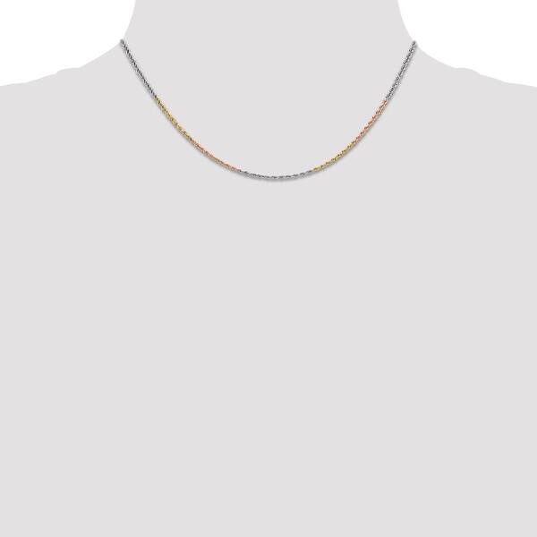 Solid 14K Gold Tri-Color 1.75mm D/C Rope Chain Solid 14K Gold Tri-Color 1.75mm D/C Rope Chain