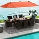 preview thumbnail 40 of 53, Costway 11 PCS Patio Dining Set with 15ft Double-Sided Patio Umbrella Orange