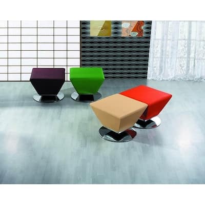 Porch & Den Wooddale Cube Leatherette Ottoman