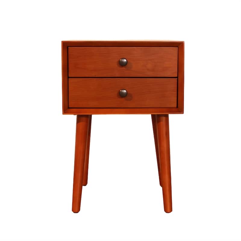 Nightstand with 2-Drawers, Small Side End Table with Storage