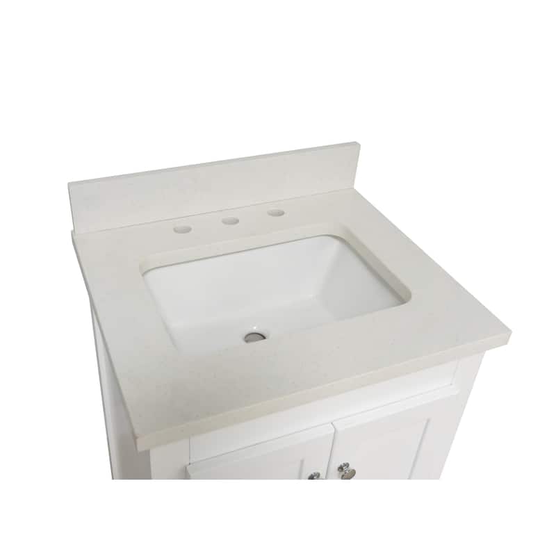 KitchenBathCollection Abbey 24" Bathroom Vanity with Quartz Top