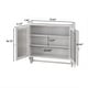 preview thumbnail 5 of 11, 24.8"Glass Door Vintage Double Door Wall Cabinet with Three Tiers of Storage with Towel Rack,for Bathroom,Kitchen,Dining Room