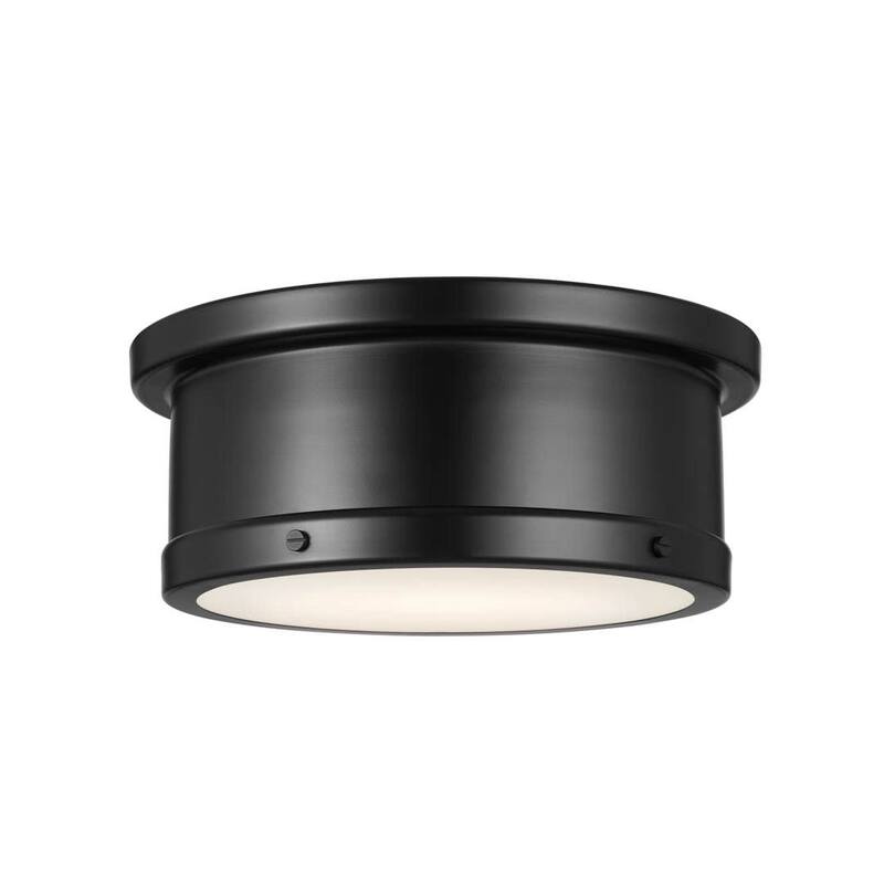 Kichler 52540 Serca 2 Light 14" Wide Flush Mount Drum Ceiling Fixture - Black