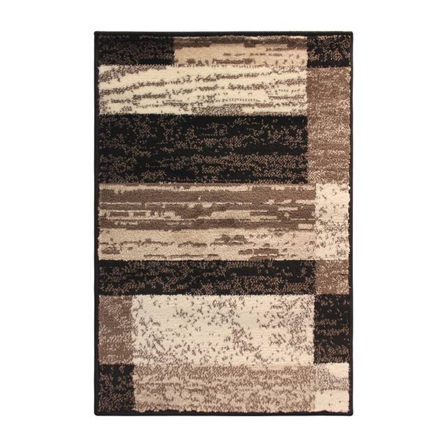 Miranda Haus Geometric Modern Patchwork Polypropylene Indoor Area Rug