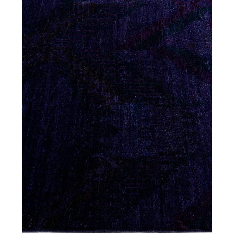 Overdyed One-of-a-Kind Hand-Knotted Area Rug - Purple - 2' 6" x 6' 4"