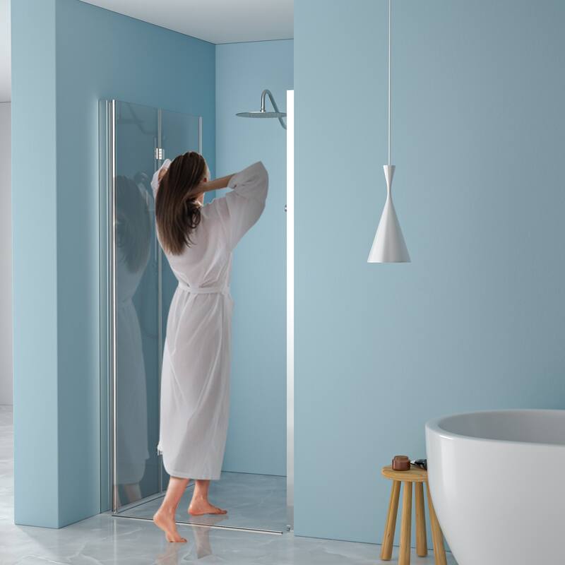 30"W x 72"H Pivot Frameless Swinging Shower Door