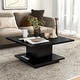 preview thumbnail 36 of 41, Ross Modern Square Coffee Table with Wrap Around Base Shelf and Hidden Storage by Strick & Bolton