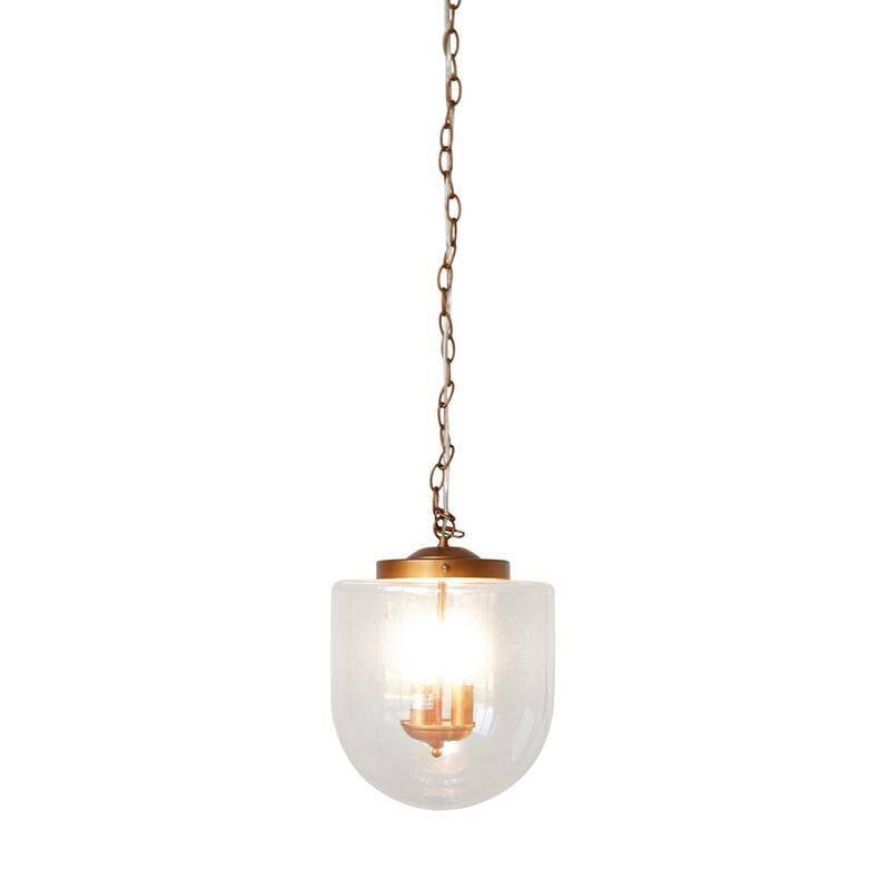 3 Lights Pendant Lamp - Coarse Gold and Clear Glass