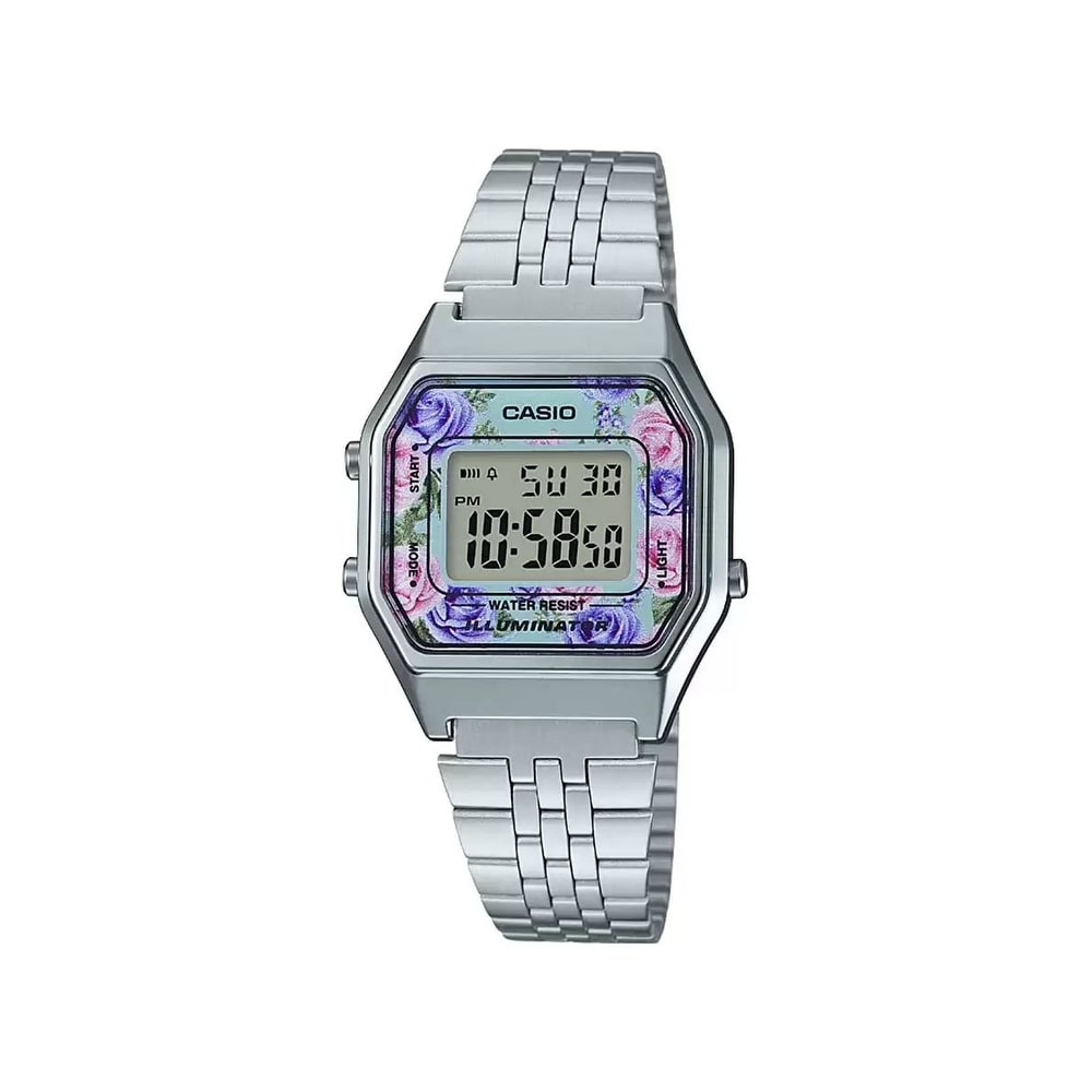 Reloj Dama Reloj Casio Vintage LA680WA-2CDF Plateado Flores