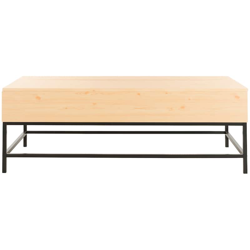 SAFAVIEH Nada Light Oak/ Black Lift-Top Coffee Table - 50" x 26" x 17.8" - 50Wx26Dx18H