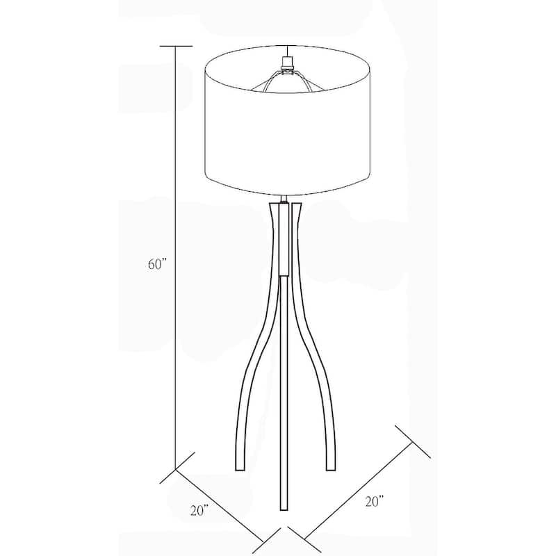 Contemporary Alton Floor Lamp with Natural Finish Wood Base