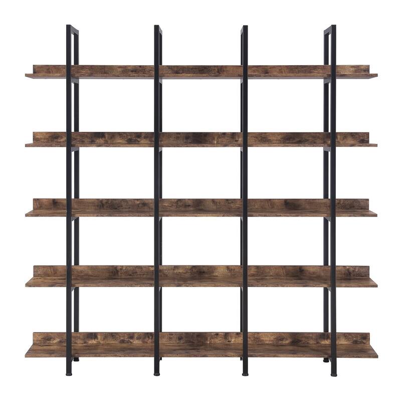 Merax Vintage Industrial 5 Tier Bookcase with Open Shelves