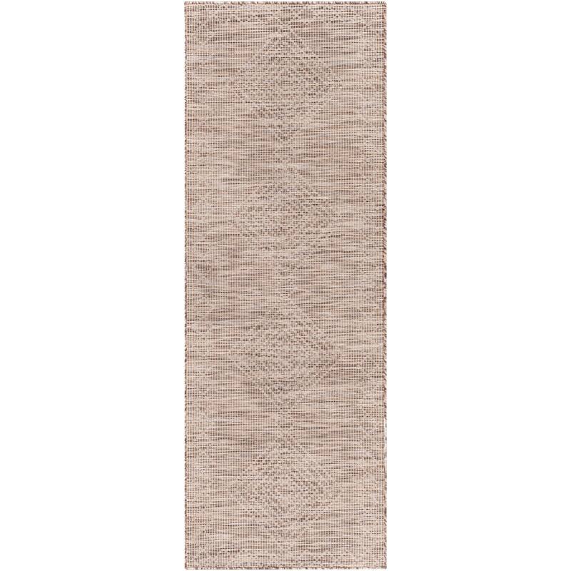 Artistic Weavers Benli Moroccan Tribal Outdoor Area Rug - 2'6" x 7'3" Runner - Brown/Cream